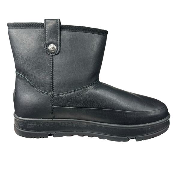 UGG Women’s Classic Weather Black Leather Winter Boot SIze US 9.5 - Picture 4 of 10